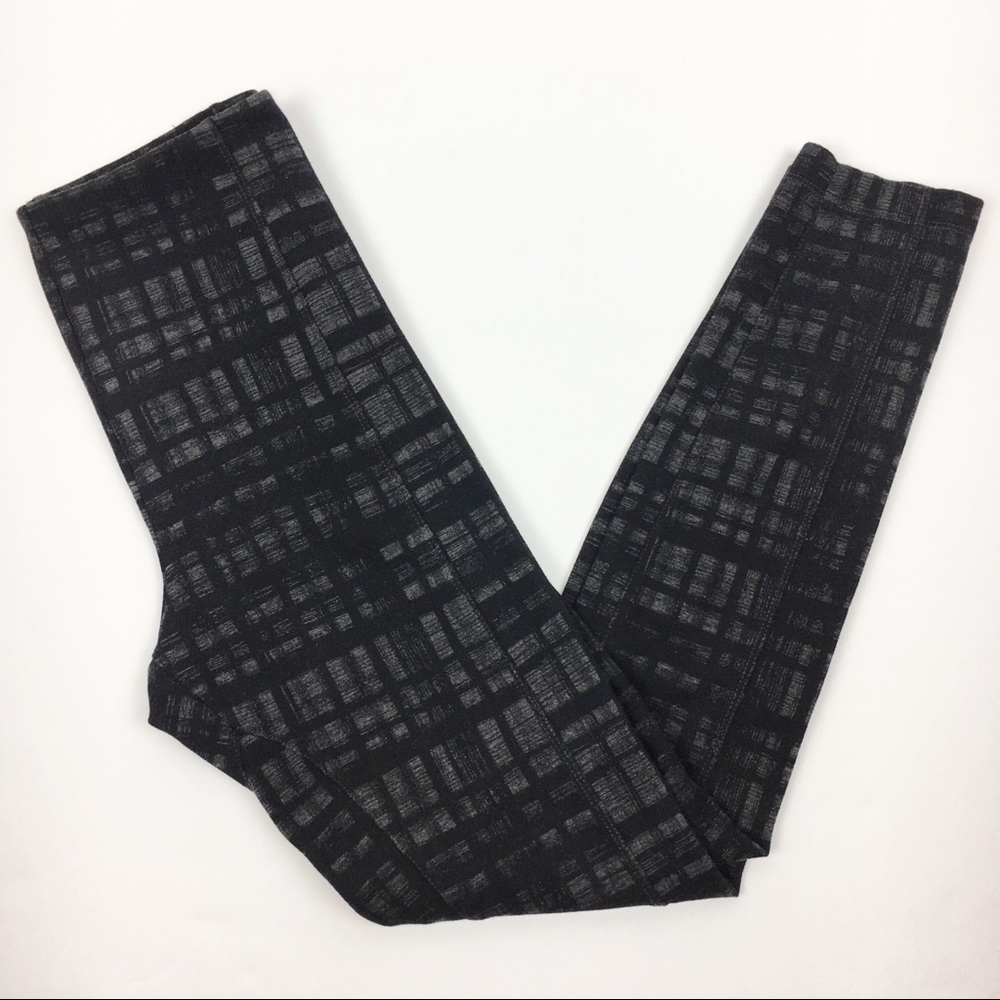 Lysse Center Seam Ponte Leggings Charcoal Check - Picture 3 of 8